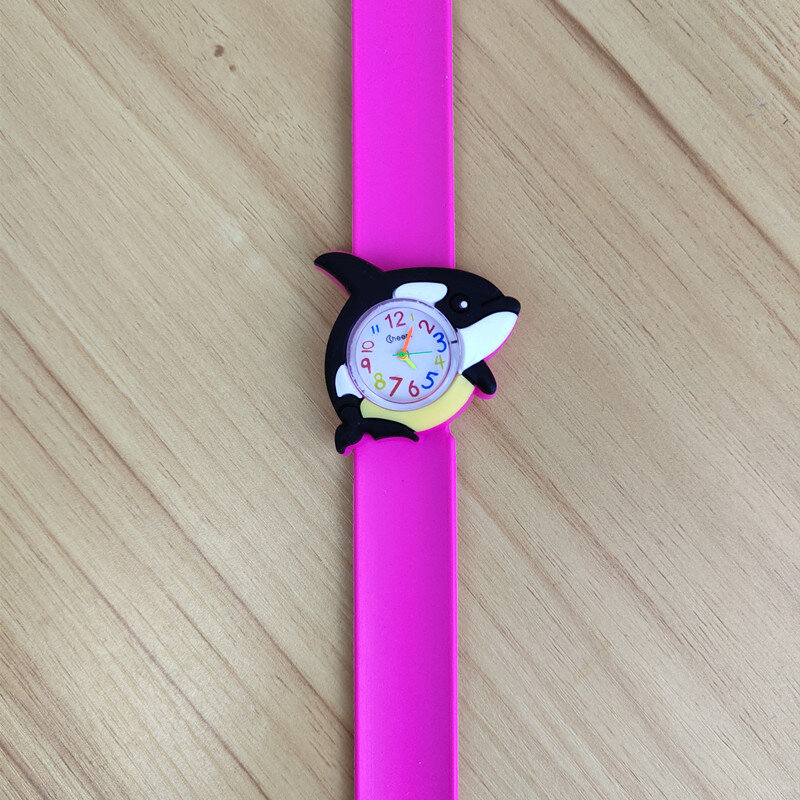 Reloj deportivo de cuarzo con forma de tiburón para niños y niñas, cronógrafo con solapa y correa sin cierre, regalo de Navidad