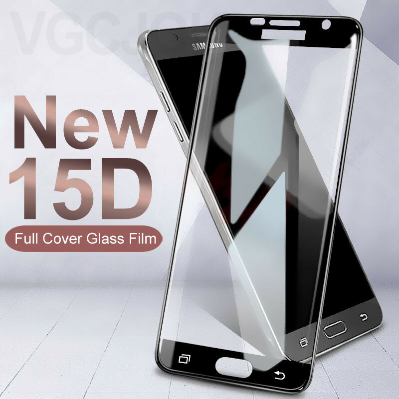 Vidrio Protector 15D para Samsung Galaxy S7, A3, A5, A7, 2017, J3, J5, J7, versión 2016, 2017, película de vidrio templado