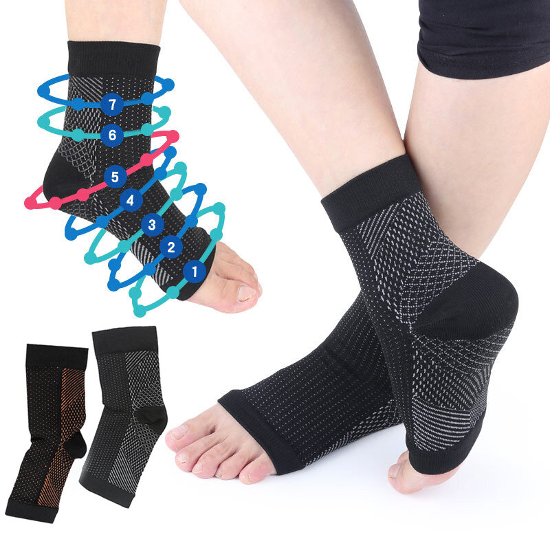 1 Pair Ankle Brace Sock Compression Socks Ankle Support Pain Relief Socks Foot Anti-Fatigue Compression Sport Running Yoga Socks