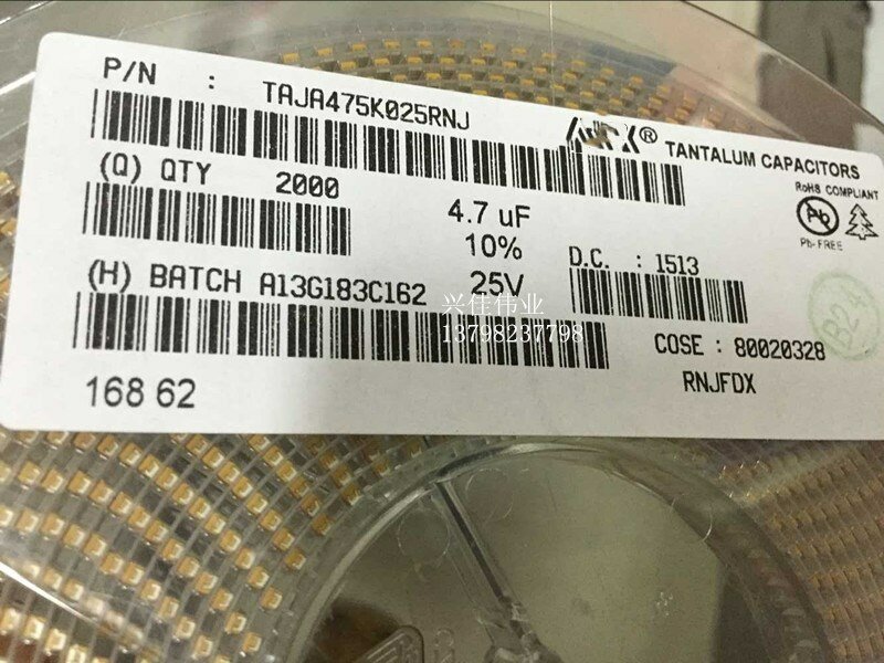 Condensador de tantalio SMD Original, 5 piezas/25V4.7UF 475 A3216 tipo A 10% 1206