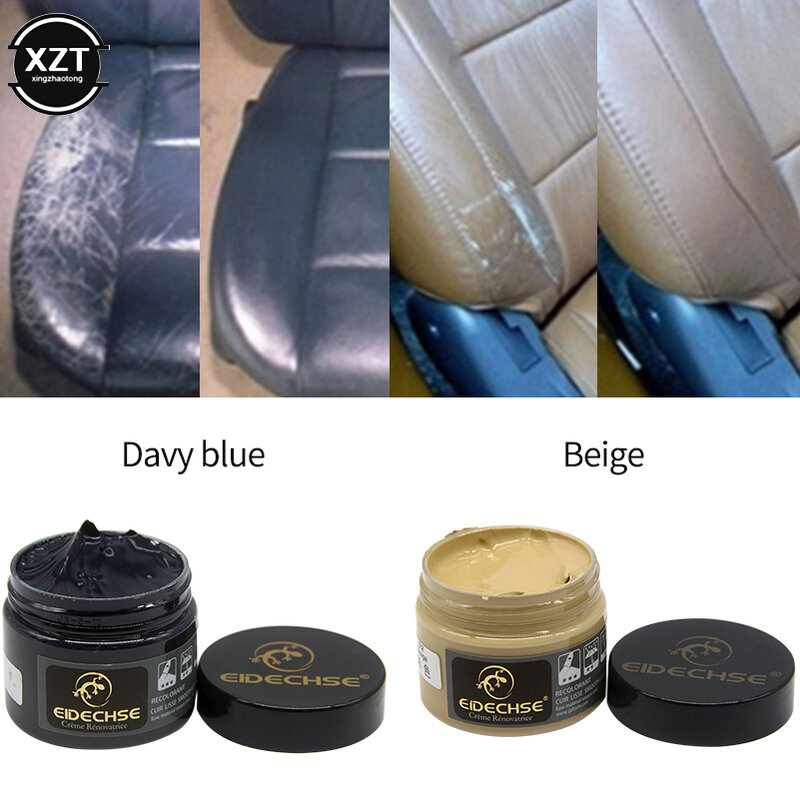 Kit de reparación de vinilo de cuero para coche, limpiador de pintura de cuero para asiento de coche, sofá, abrigos de reparación de cuero, agujeros, grietas para rascar