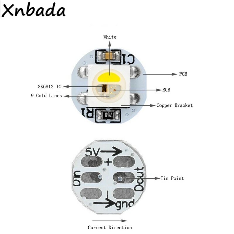 ชิป LED และบอร์ดฮีทซิงค์ WS2812 WS2812B มีพิน4ขา10 ~ 500ชิ้น DC5V วงจรรวม WS2811 RGB 5050 SK6812วงจรรวม RGBW ในตัว