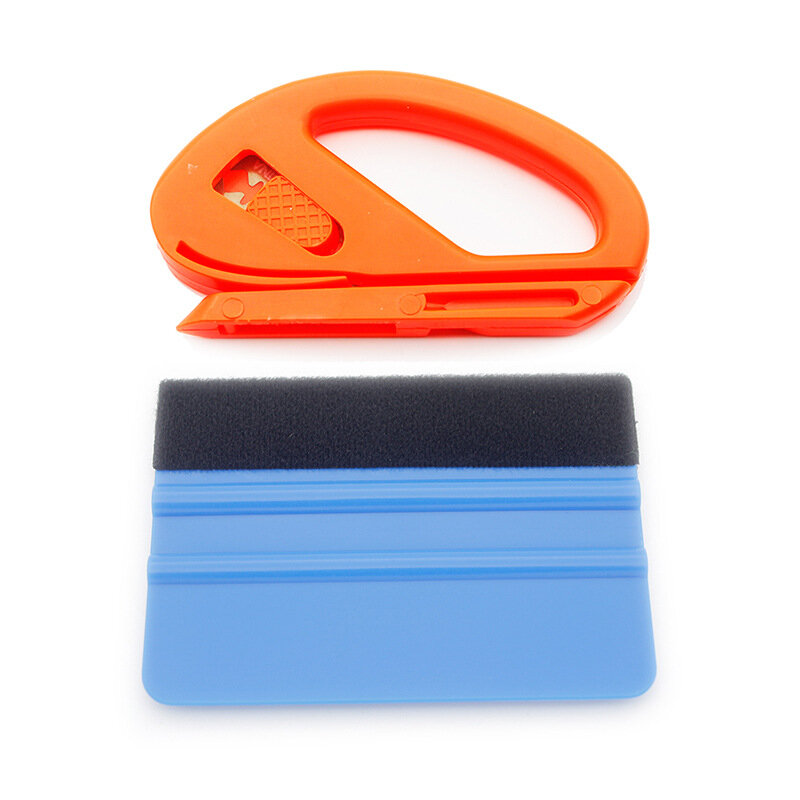 2 pz/set Car Vinyl Wrap Tool Set taglierina per pellicole raschietto per spremitura pellicola in fibra di carbonio Wrapping Cutter Aid Tool colorazione per finestre