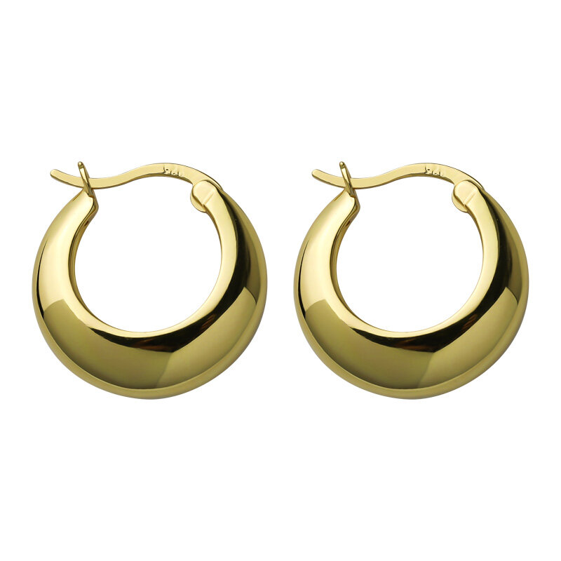 ANENJERY-Cor Prata Chunky Hoop Earrings para Mulheres, Punk Ear Jewelry, Atacado, Novo, 2022