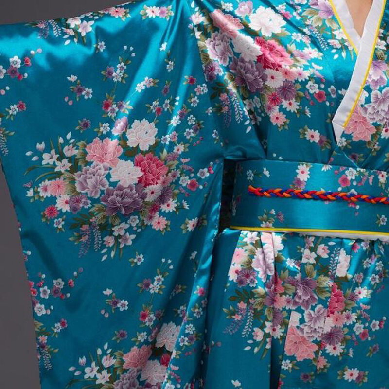 Batas clásicas de satén para mujer, Kimono japonés Yukata Haori con Obi, novedad, vestido de noche para fiesta de Cosplay, vestidos de fiesta de navidad