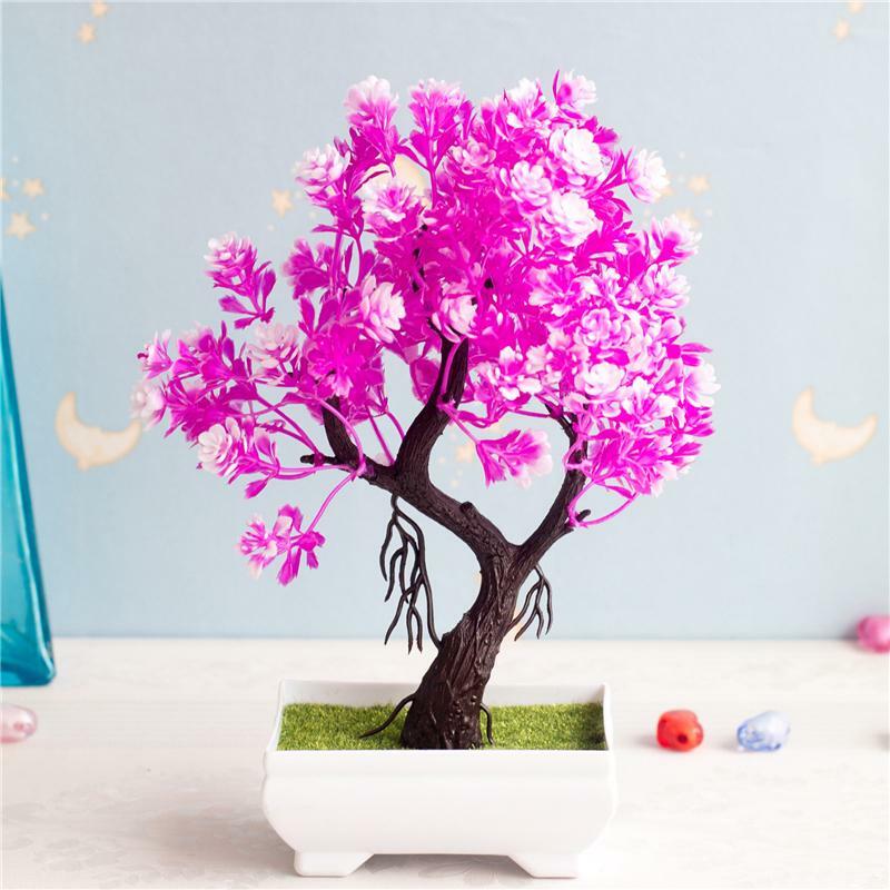 Plantas artificiales bonsai pequeño artificiales falsos de plástico de escritorio en la habitación de decoración para jardín de flores FZ151