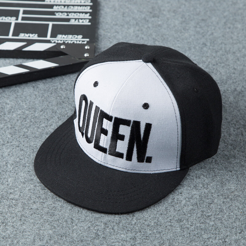 Бейсболки King and Queen с 3D вышивкой, Снэпбэк кепки для пар, стильные кепки в стиле хип-хоп с плоским козырьком, регулируемый размер