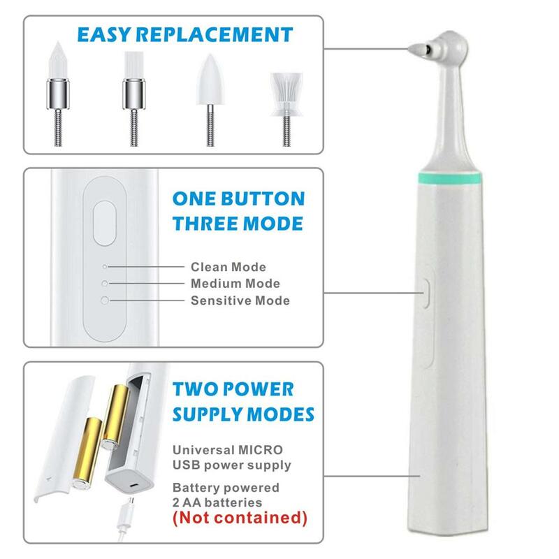 Cepillo de dientes eléctrico giratorio para la eliminación de manchas bucales y blanqueamiento dental, limpiador de suciedad dental