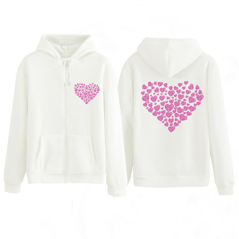 2020 mujeres hoodies niños niño niña camisa amor corazón pareja sudaderas cremallera sudadera chaquetas de Otoño de primavera