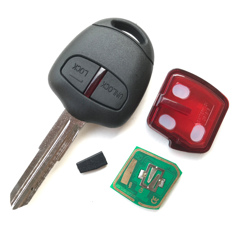 Chave remota para mitsubishi triton pajero lancer outlander montero, chip id46, 2 botões, 433mhz, lâmina mit8