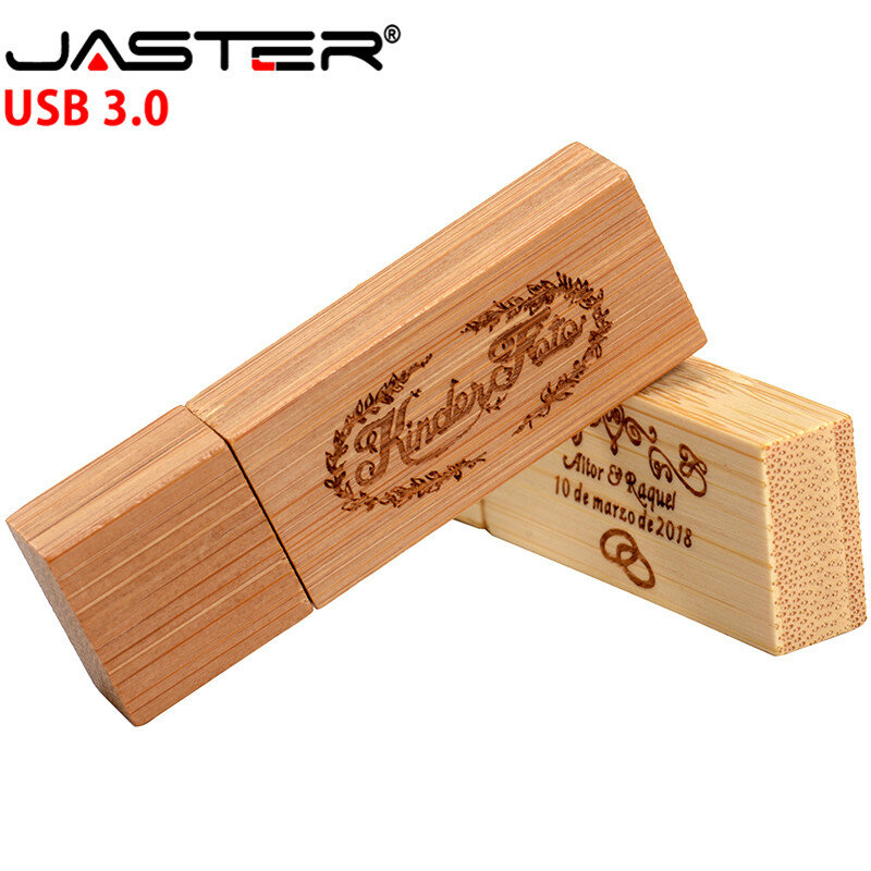 JASTER-Pendrive de madera de arce USB 3,0, unidad Flash de 4gb, 8gb, 16gb, 32gb y 64GB, logotipo personalizado gratis