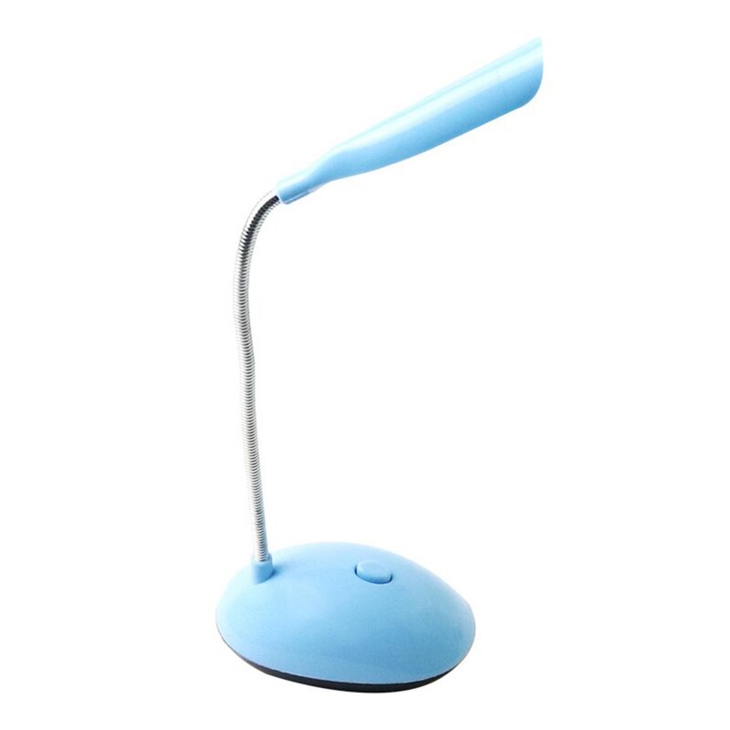 Lámpara LED de escritorio Flexible con cuello de cisne, luces de lectura de brillo ajustable de una tecla, luz nocturna con batería, decoración de interiores