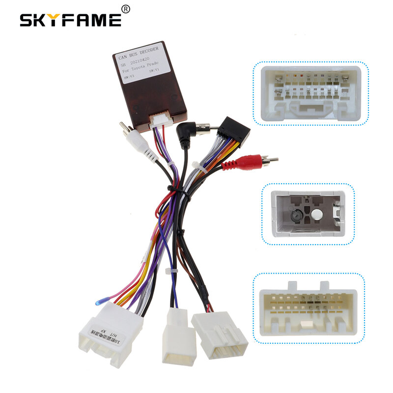 Skyfame auto kabelbaum adapter canbus box tx/iebus jbl verstärker decoder für toyota prius prado harrier lexus rx camry venza