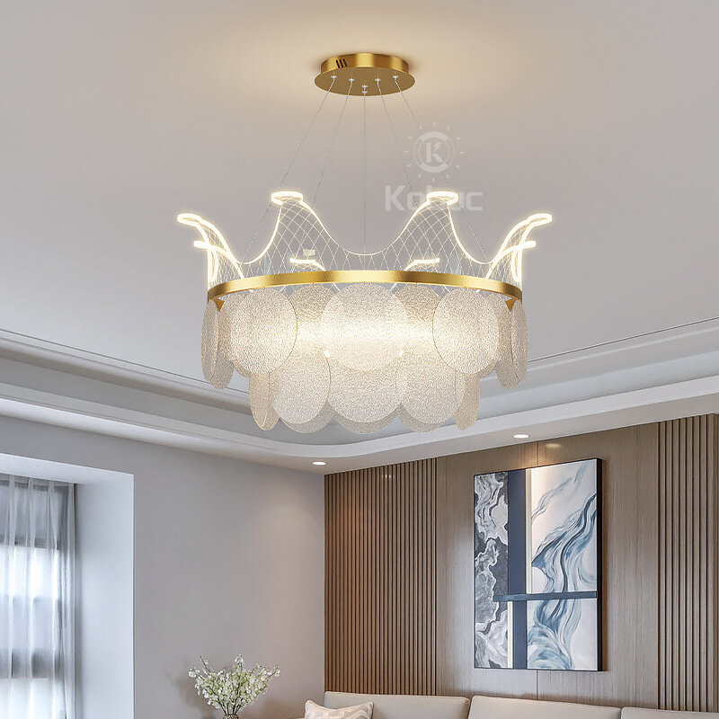 Kobuc romântico redondo pingente de luz 50/70cm lâmpada suspensão com abajur vidro fosco para foyer quarto sala jantar decoração