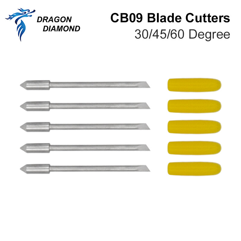 DRAGON DIAMOND-cuchillas de corte de vinilo, 5 piezas, 30/45/60 grados, para graptec CB09