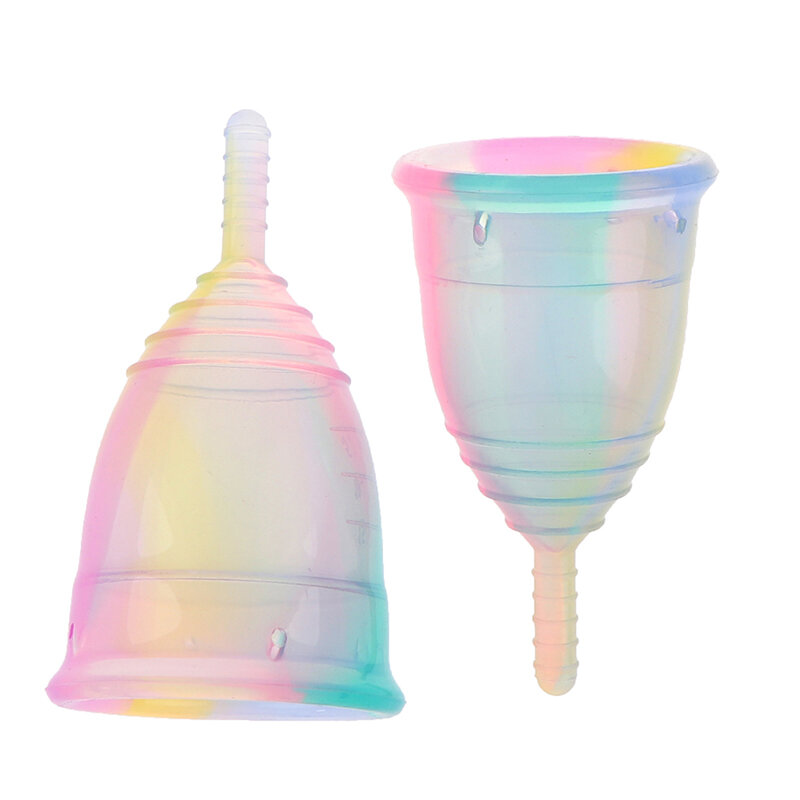 1PCS Colorful Women Cup Medical Grade Silicone Menstrual Cup Feminine Hygiene menstrual Lady Cup Health Care Period Cup