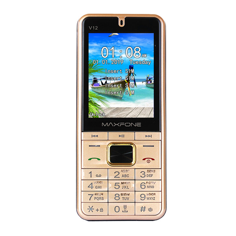 Quad Sim Full Standby 2.8" Big Key Font Easy Use Music Feature Mobile Phone 3.5 Earphone Large Sound Speaker IMEI Changeable