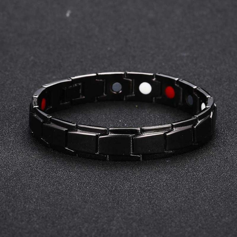 1 Pcs New Men's Bracelet Alloy Black Charm Bracelet Wide Fashion Edge Bracelet D2M1