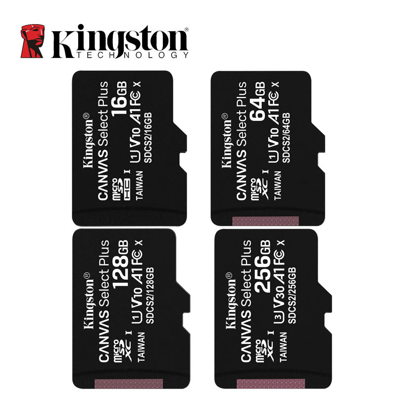 Kingston – carte mémoire Micro SD TF 64 go, 32 go, 128 go, 256 go, SDCS2, vitesse de lecture 100 mo/s, classe 10, carte Flash SD