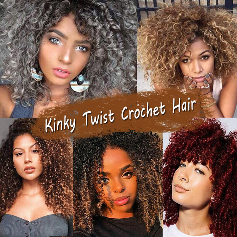 ผม Nest Afro Kinky Curly Braiding ผม Marlybob ถักโครเชต์ Braids ผมสั้น Pre-Looped โครเชต์ Passion Twist Braiding Hair