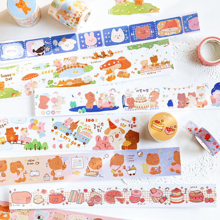 Cute Critical Series Journal Washi Masking Tape Decorative Animal cake Adhesive Tape DIY Scrapbooking Sticker Label Stationery