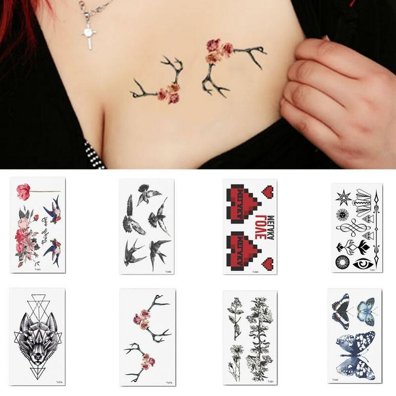 Модные временные тату-наклейки, уникальные водостойкие наклейки с цветами и животными, искусство тела, инструменты для макияжа тела, тату-наклейки