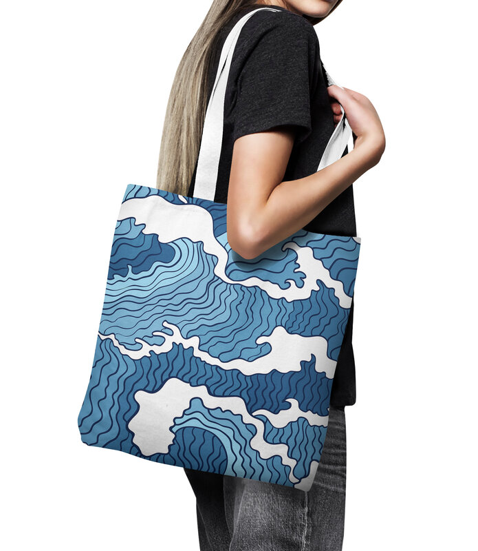 2020ใหม่ผู้หญิงผ้าใบกระเป๋าพับได้กระเป๋า Casual Travel กระเป๋าถือร้านขายของชำกระเป๋า Reusable Eco Tote กระเป๋าไ...