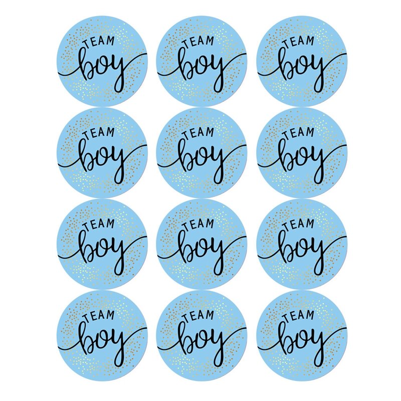 60/120pcs Team Boy Team Girl Stickers adesivo per ragazzo o ragazza per genere rivela decorazione per feste Baby Shower forniture etichetta confezione regalo