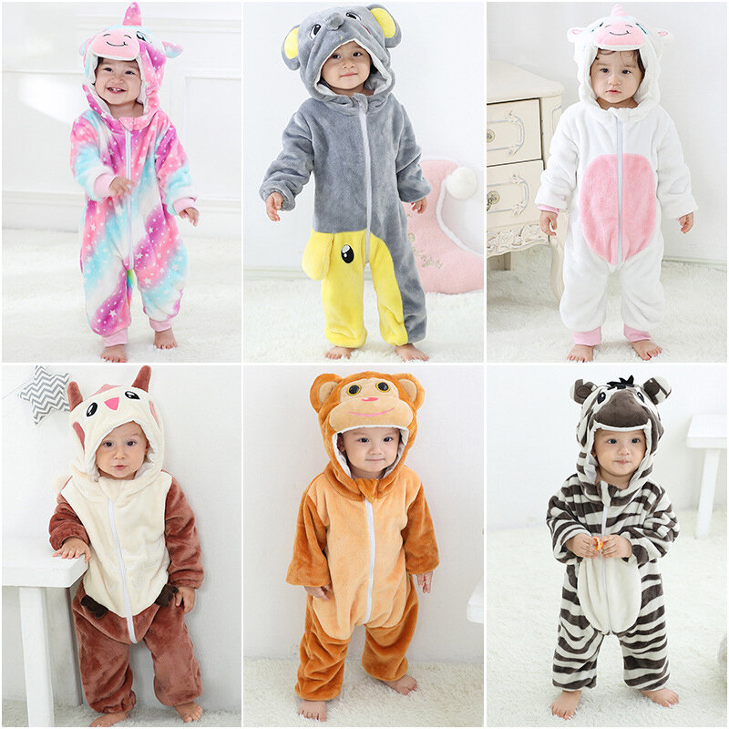 Bebê recém-nascido roupas 2022 outono inverno flanela bonito infantil do bebê meninos macacão dos desenhos animados meninas com capuz macacão para crianças saco de dormir