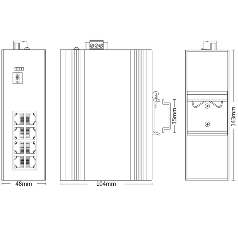 8 Cổng Nhanh 10/100Mpbs Không Quản Lý IP40 Công Nghiệp Mạng