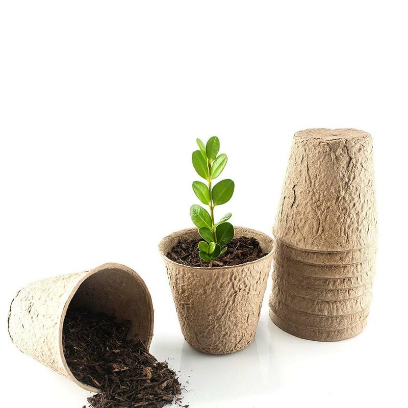 12pcs 3” 8cm Peat Pots Plant Starters Seedling Herb Seed Starter Nursery Cup Grow Kit Organic Biodegradable Enhance Aeration