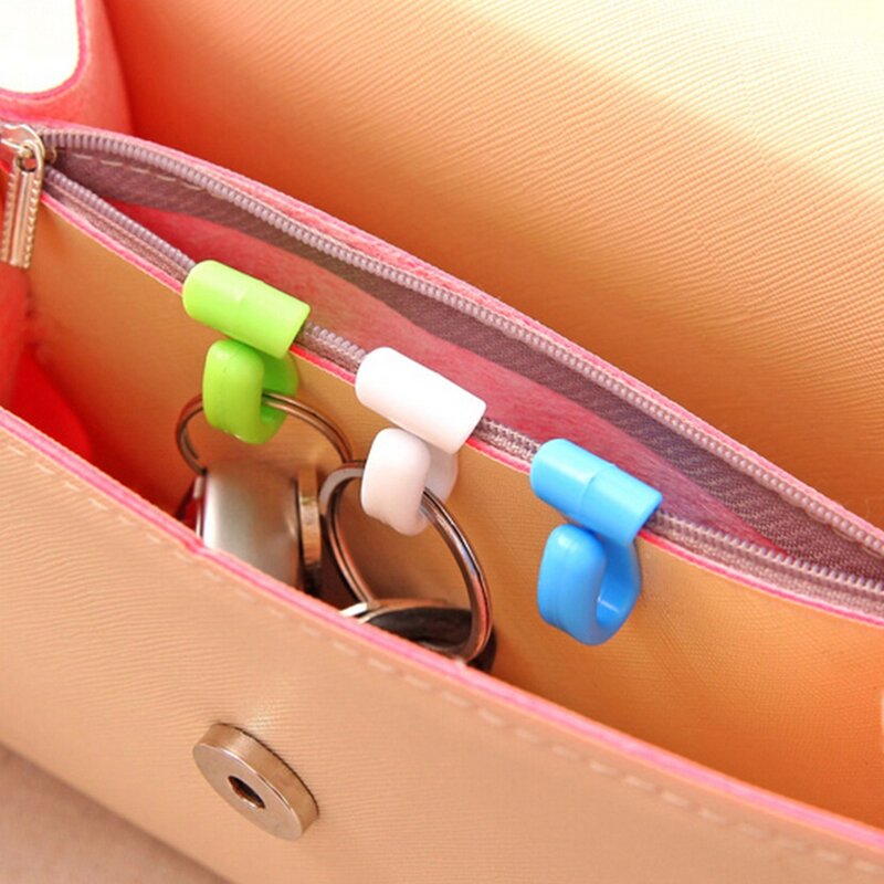 2 pièces coloré maison en plastique nouveauté clip de fixation Mini mignon Anti-perte crochet dans le sac clé stockage support sac crochets