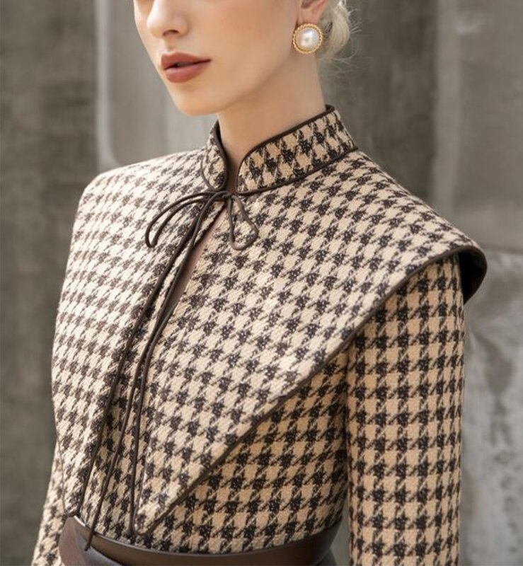 Tailor shop-vestido semiformal Retro para mujer, top y falda de lujo, color marrón oscuro, fino y ligero, para invierno