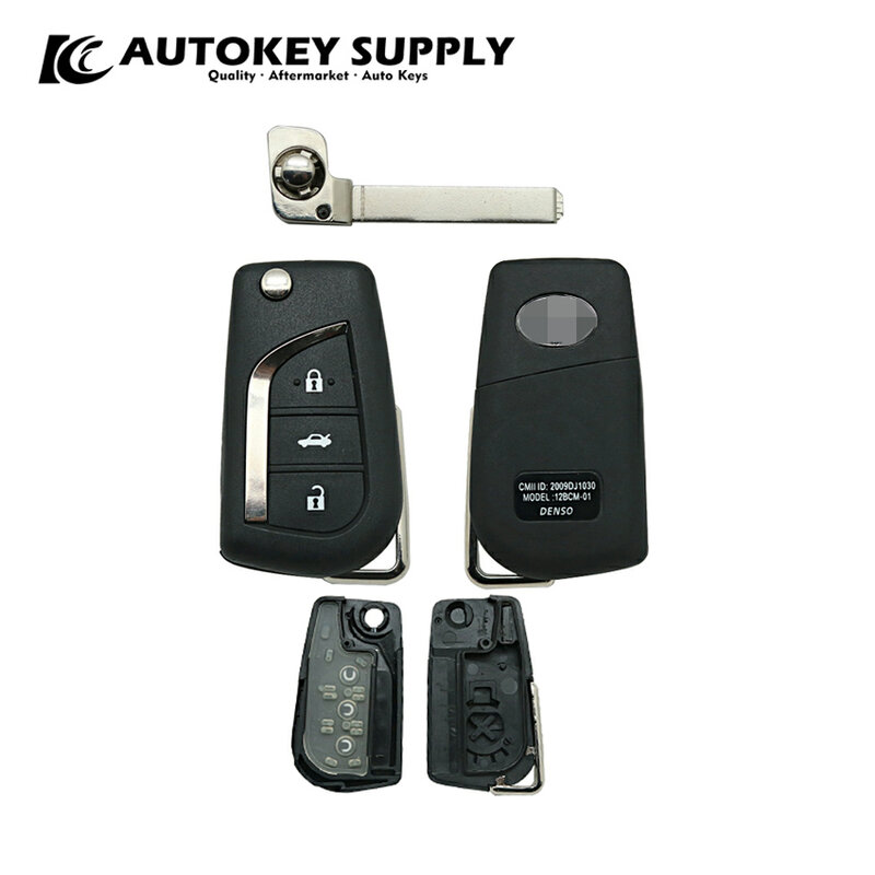 New Replacement ForToyota 3 Buttons Remote Flip Key Shell  AKTYF119