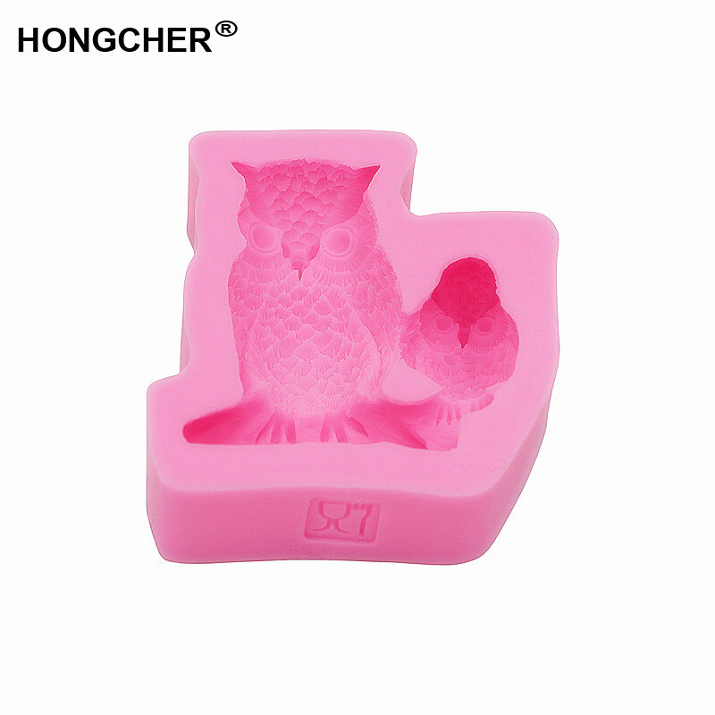 New product mother and child owl fudge cake silicone mold, handmade chocolate mud mold, cake picture decoration, jelly pudding
