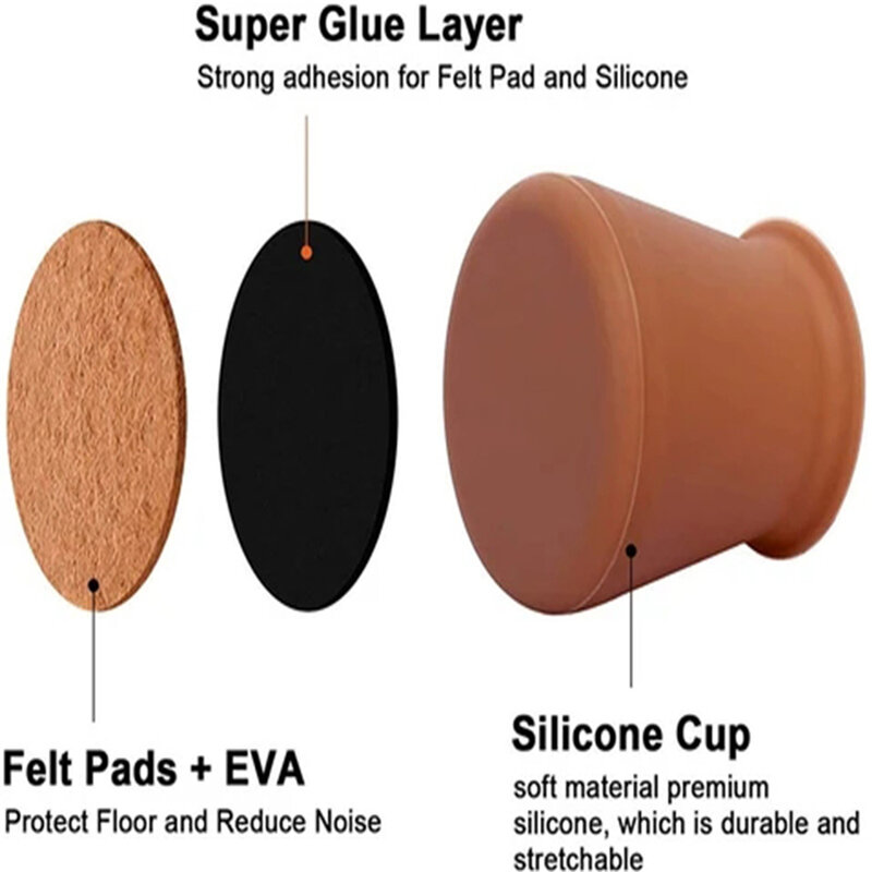 Cadeira de mesa de feltro de silicone pés capa protetora móveis mesa pés capa protetor de chão anti-risco almofada anti-derrapante j50