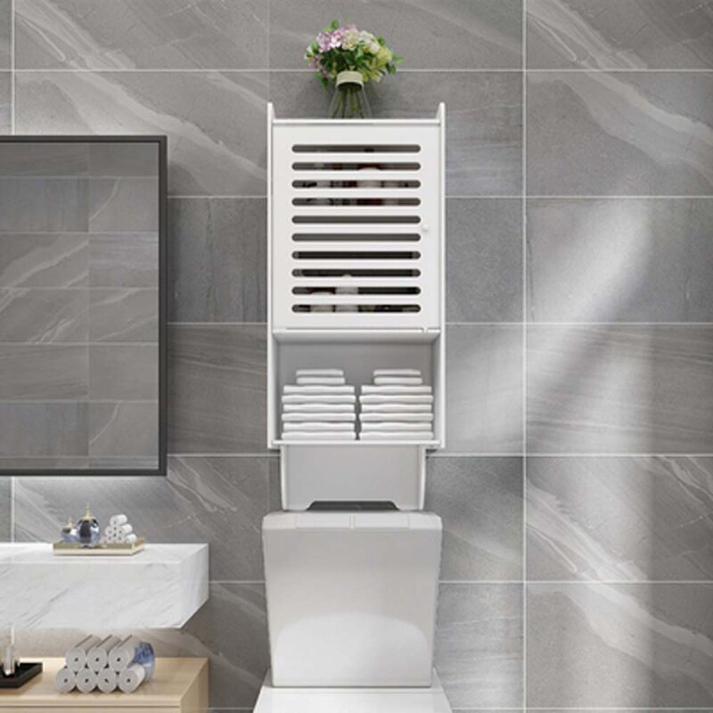 Wall-mounted storage rack waterproof non-porous bathroom shelf storage rack above the toilet bathroom storage cabinet