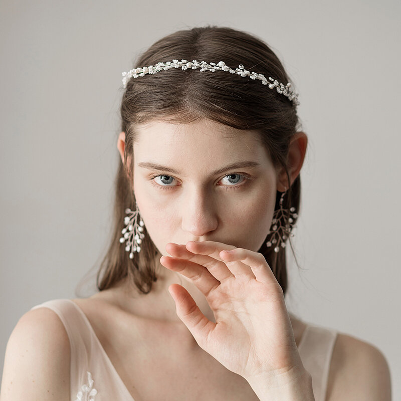 Lote de O364-1 diademas con cuentas de perlas de agua dulce, diademas de moda, tocado de boda, accesorios para el cabello de novia para boda