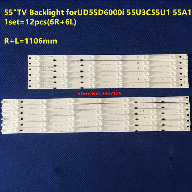 New12PCS LED Bande 13 lampe LB-C550U15-E2-L CHDMT55LB20 CHDMT55LB21 _ LED3030 _ V0.2 Pour UD55D6000i 55A1U 55Ul'autorisation 55U255.55U1 LE55Z80U
