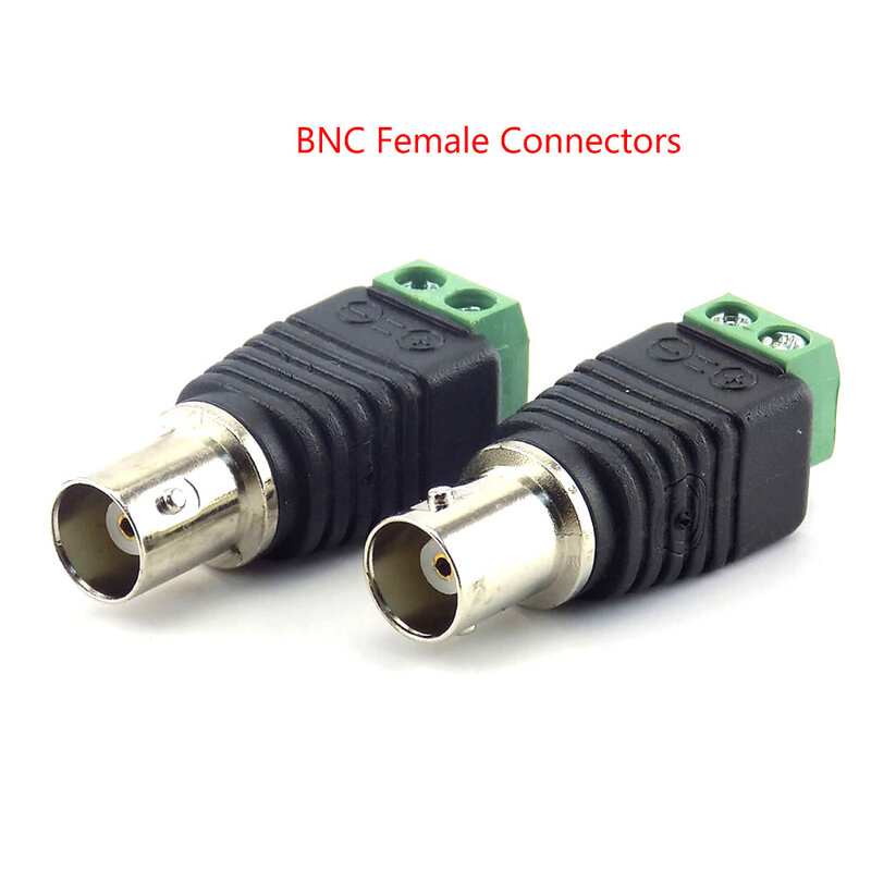 2/5/10 pces 12v dc bnc macho fêmea conector coax cat5 vídeo balun adaptador plug para luzes de tira led cctv câmera acessórios
