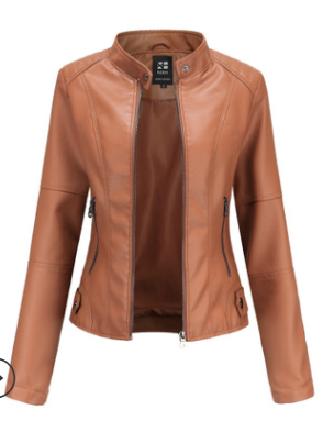 faux leather PU Jacket Women Spring Autumn Fashion Motorcycle Jacket Black faux leather coats Outerwear  Coat HOT