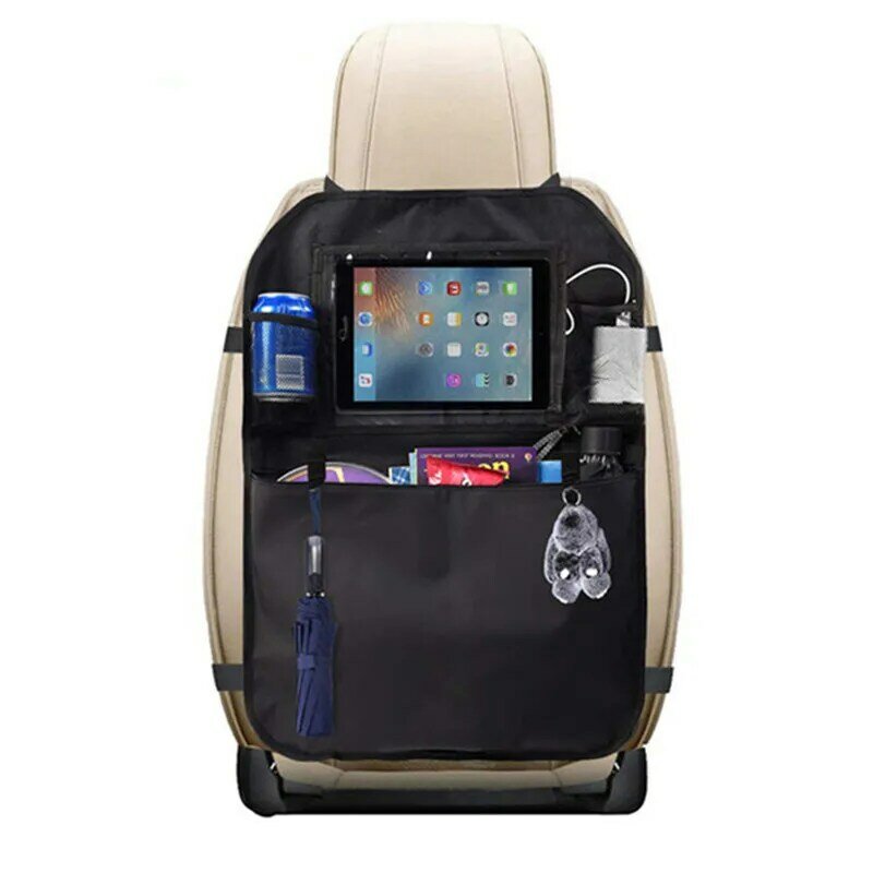 Siedzenie samochodowe ze skóry PU powrót organizator Multi Pocket Snack Toys iPad worek do przechowywania łatwe do czyszczenia tylne siedzenie Kick obudowa ochronna dla dzieci