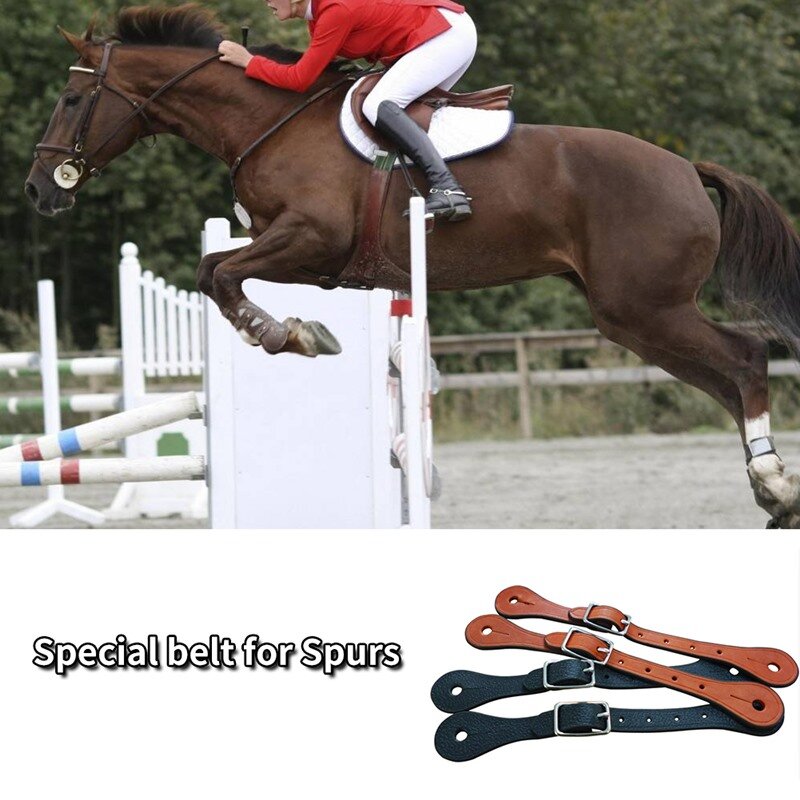 1 paio di accessori per l'allenamento di equitazione in ecopelle cinturino cilindrico protettivo occidentale fibbia in lega ispessita attrezzatura equestre