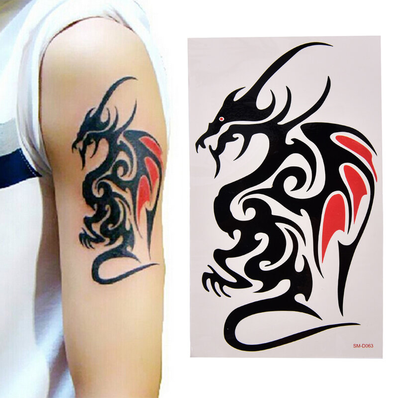 Лидер продаж, временная тату-наклейка «волк» для мужчин и женщин, черная водостойкая татуировка с животными, разные стили, переводная временная татуировка