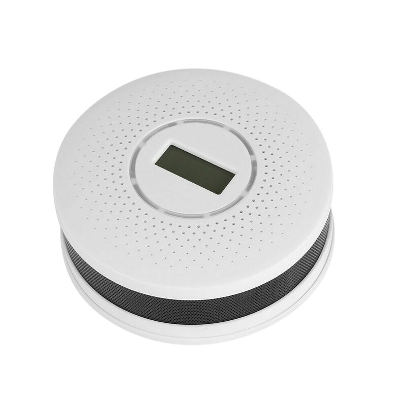 2In1 Smoke Detector Carbon Monoxide Detector LCD Screen Sound Warning High Sensor Home Security