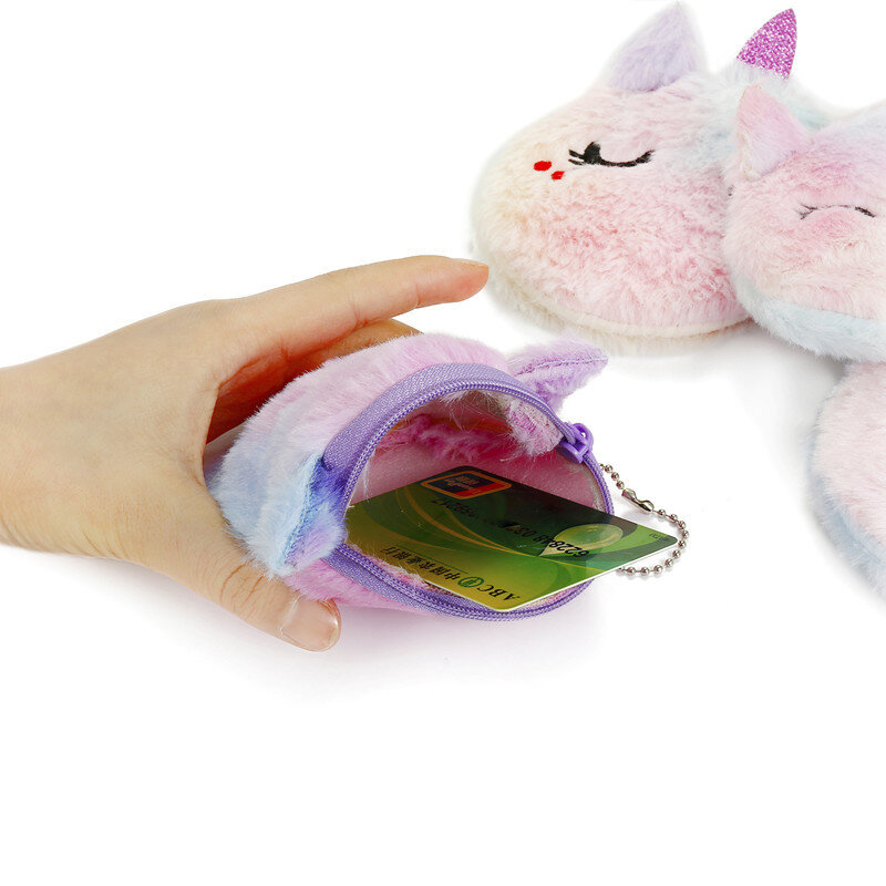 Unicorn Kitty Pony Gradient Color marsupio portafoglio borsa pacchetto di carte Anime Cartoon portamonete borsa da viaggio borsa per bambini giocattoli di peluche