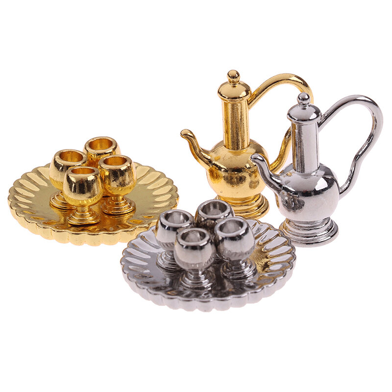 Heißer Verkauf Tee-Set Teekanne Tasse Wasserkocher 1: 12 Puppenhaus Möbel Miniatur Dining Ware Küche DIY Spielzeug