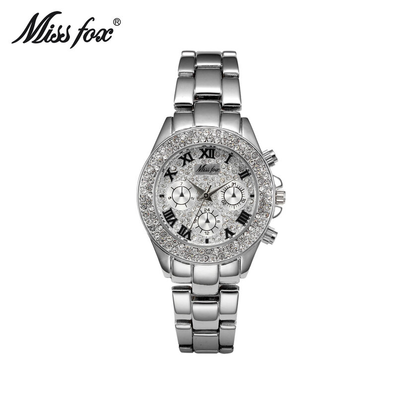 MISSFOX Women Watches Luxury Watch Women Fashion Fake Chronograph Roman Numerals 18K Gold Ladies Watches Quartz Wristwatch