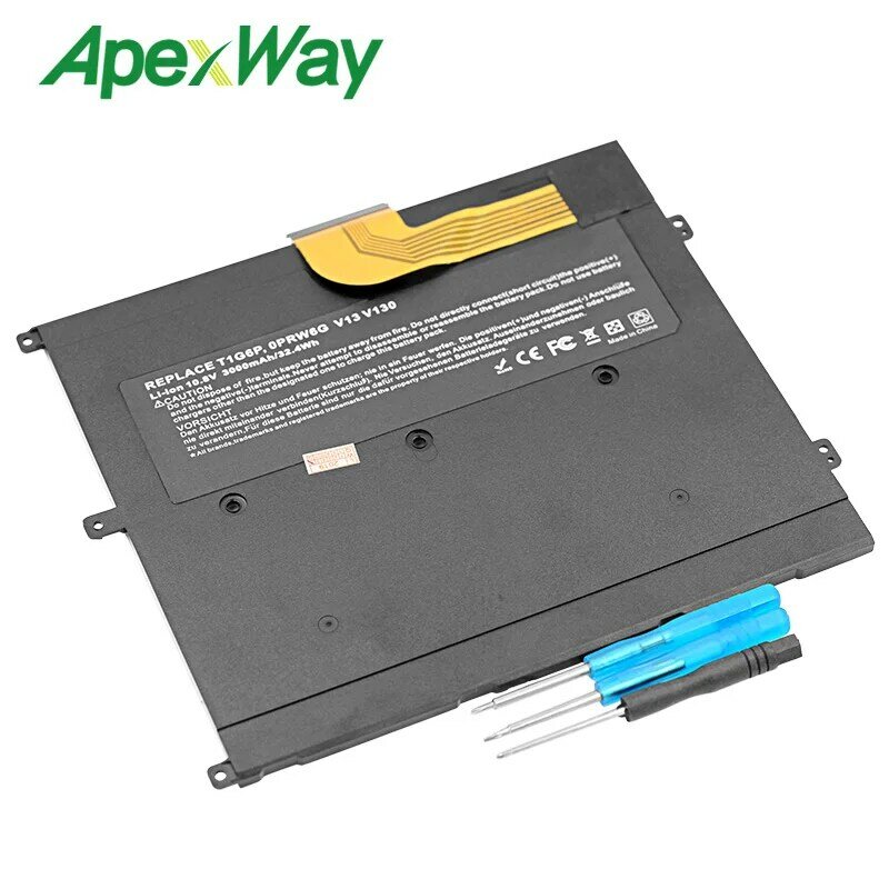 ApexWay-Batería de polímero de litio para ordenador portátil, 10,8 V, 3000mAh, 0NTG4J 0PRW6G, para DELL Vostro V13 V13Z V130 V1300 0449TX PRW6G T1G6P