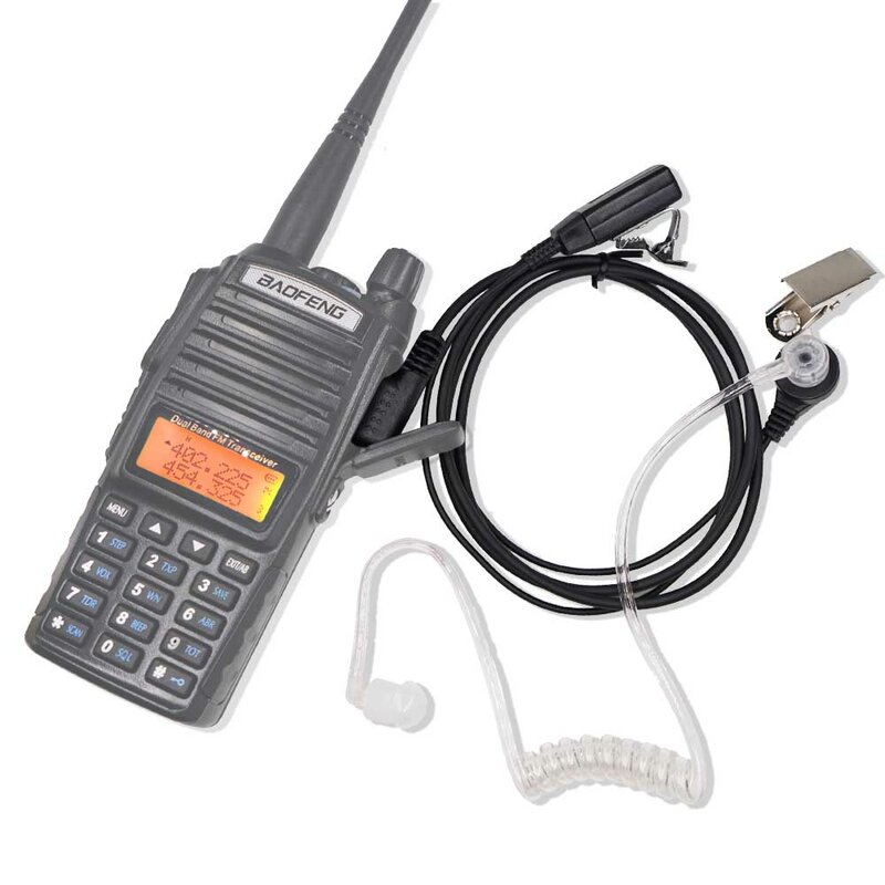 Baofeng Radio Air Akustik Tabung Headset K Port Transparan Headset PPT Mikrofon Earpiece untuk Walkie Talkie BF-888S UV-82 UV-5R